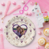 Gepersonaliseerde bruiloft | Fotosjabloon Papieren Bordje (Feest)