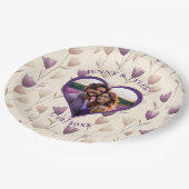 Gepersonaliseerde bruiloft | Fotosjabloon Papieren Bordje (Gekanteld)