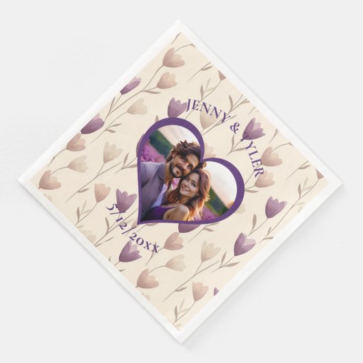 Gepersonaliseerde bruiloft | Fotosjabloon Servet (Hoek)