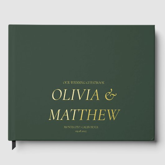 Gepersonaliseerde bruiloft gastenboek met Folie (Voorkant)