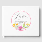 Gepersonaliseerde bruiloft gastenboeken Floral (Voorkant)