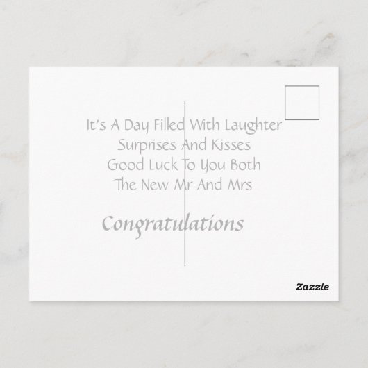 Gepersonaliseerde bruiloft gefeliciteerd Briefkaar Briefkaart (Achterkant)