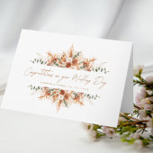 Gepersonaliseerde bruiloft Gefeliciteerd Terracott Kaart