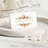 Gepersonaliseerde bruiloft Gefeliciteerd Terracott Kaart