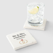 Gepersonaliseerde bruiloft / Gelofte Vernieuwing / Stenen Onderzetter (Zijkant)