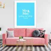 Gepersonaliseerde bruiloft gelooft Mr. Cayman Blue Canvas Afdruk (Insitu (Woonkamer))