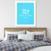 Gepersonaliseerde bruiloft gelooft Mr. Cayman Blue Canvas Afdruk (Insitu (Slaapkamer))