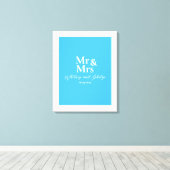 Gepersonaliseerde bruiloft gelooft Mr. Cayman Blue Canvas Afdruk (Insitu (Houten vloer))