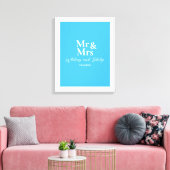 Gepersonaliseerde bruiloft gelooft Mr. Cayman Blue Canvas Afdruk (Insitu (Woonkamer))