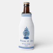 Gepersonaliseerde bruiloft gember pot kan fles koe flesjeskoeler (Fles Voorkant)