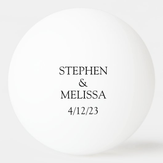 Gepersonaliseerde bruiloft Gewoon Wo Jubileum Name Pingpongbal (Achterkant)
