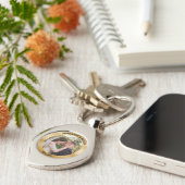 Gepersonaliseerde bruiloft | Glitterijgoud achterg Sleutelhanger (Zijkant)