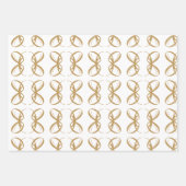 Gepersonaliseerde bruiloft gouden harten inpakpapier vel (Voorkant 3)