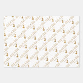 Gepersonaliseerde bruiloft gouden harten inpakpapier vel (Voorkant)