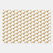 Gepersonaliseerde bruiloft gouden harten inpakpapier vel (Voorkant 3)