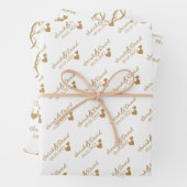 Gepersonaliseerde bruiloft gouden harten inpakpapier vel (In situ)