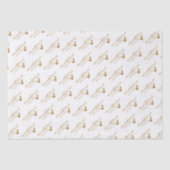 Gepersonaliseerde bruiloft gouden harten tissuepapier (Voorkant)