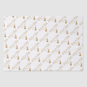 Gepersonaliseerde bruiloft gouden harten tissuepapier