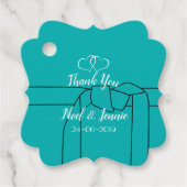 Gepersonaliseerde bruiloft gunst cadeau Labels Sja (Voorkant)