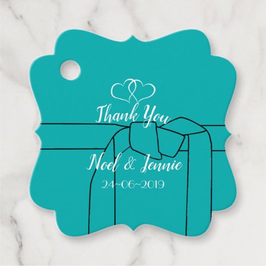 Gepersonaliseerde bruiloft gunst cadeau Labels Sja (Voorkant)