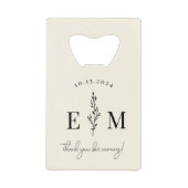 Gepersonaliseerde bruiloft gunst Elegant Creditkaart Flessenopener (Voorkant)