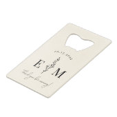 Gepersonaliseerde bruiloft gunst Elegant Creditkaart Flessenopener (Voorkant Gekanteld)