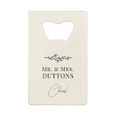 Gepersonaliseerde bruiloft gunst Elegant Creditkaart Flessenopener (Achterkant)