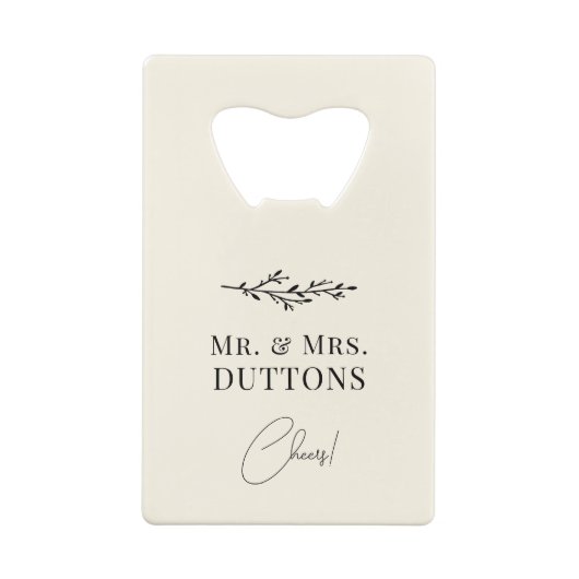 Gepersonaliseerde bruiloft gunst Elegant Creditkaart Flessenopener (Achterkant)