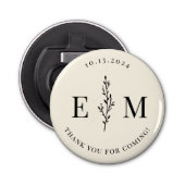 Gepersonaliseerde bruiloft gunst Elegante Button Button Flesopener (Voorkant)