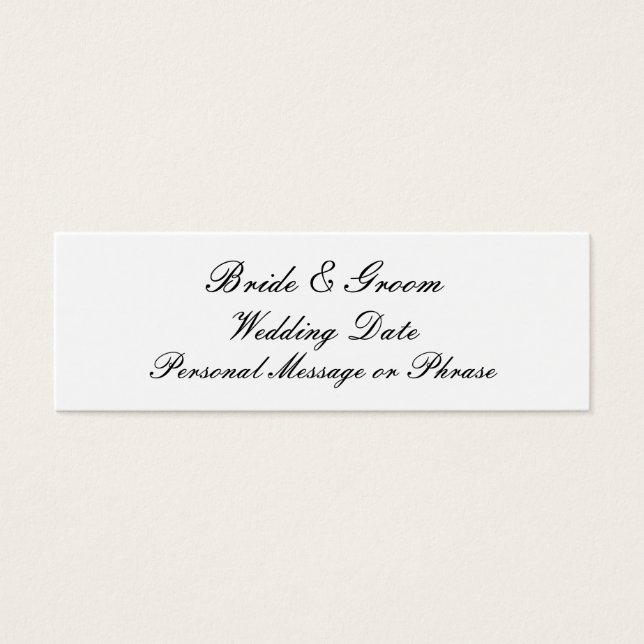 Gepersonaliseerde bruiloft gunst Label Sjabloon Mini Visitekaartjes (Voorkant)