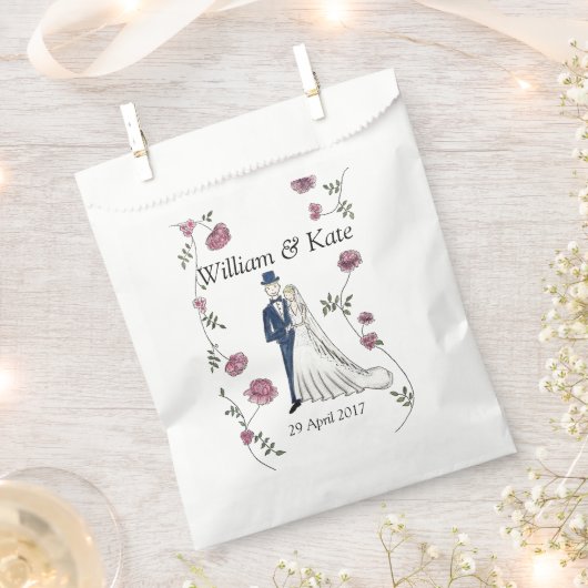 Gepersonaliseerde bruiloft gunst papieren zakken bedankzakje (Geknipt)