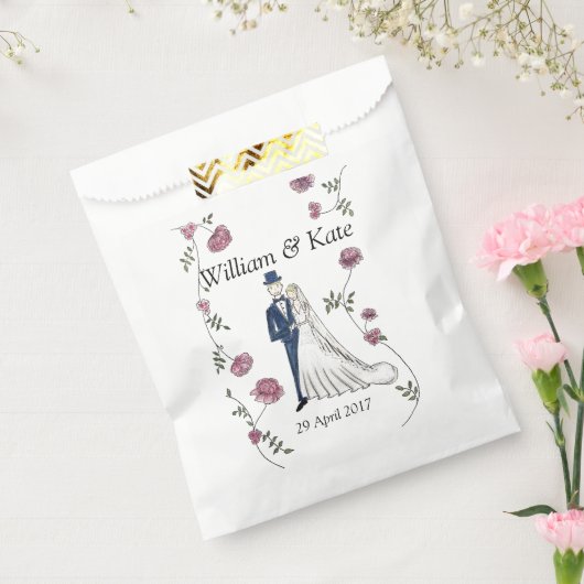 Gepersonaliseerde bruiloft gunst papieren zakken bedankzakje (Gezegeld)