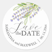 Gepersonaliseerde bruiloft gunst Stickers Lavendel (Voorkant)