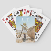 Gepersonaliseerde bruiloft gunsten Monogram Speelk Pokerkaarten (Achterkant)