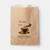 Gepersonaliseerde bruiloft gunsttas voor koffiebon bedankzakje (Voorkant)
