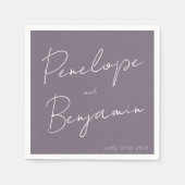 Gepersonaliseerde bruiloft handgeschreven script P Servet (Voorkant)