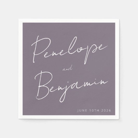 Gepersonaliseerde bruiloft handgeschreven script P Servet (Voorkant)