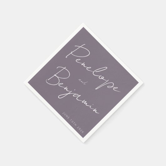 Gepersonaliseerde bruiloft handgeschreven script P Servet (Hoek)
