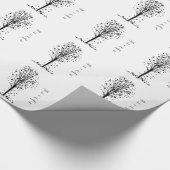 Gepersonaliseerde bruiloft hart boom cadeaupapier (Hoek)