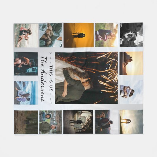 Gepersonaliseerde bruiloft Jubileum Gift Fleece Deken (Voorkant (Horizontaal))