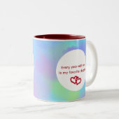 Gepersonaliseerde bruiloft Jubileum Gift Tweekleurige Koffiemok (Voorkant rechts)