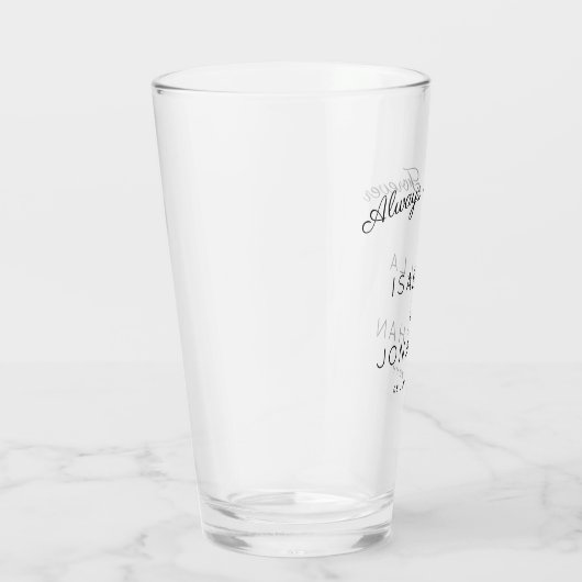 Gepersonaliseerde bruiloft & Jubileum Glas (Rechts)