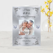 Gepersonaliseerde bruiloft Jubileum Kaart met FOTO (Gele Bloem)