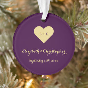 Gepersonaliseerde bruiloft Jubileum Monogram hart Ornament