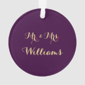 Gepersonaliseerde bruiloft Jubileum Monogram hart Ornament (achterkant)
