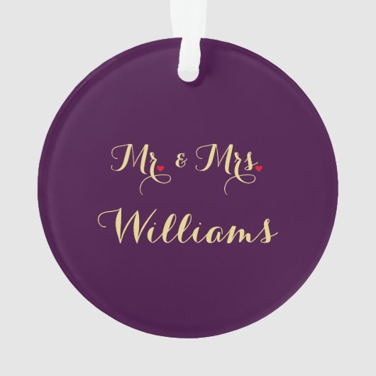 Gepersonaliseerde bruiloft Jubileum Monogram hart Ornament (achterkant)