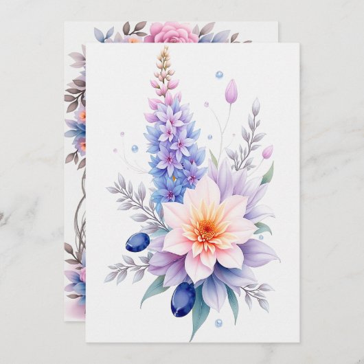 Gepersonaliseerde bruiloft kaart (Voorkant / Achterkant)