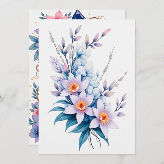 Gepersonaliseerde bruiloft kaart (Voorkant / Achterkant)