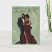 Gepersonaliseerde bruiloft Kaart | Elegant Afrikaa (Voorkant)