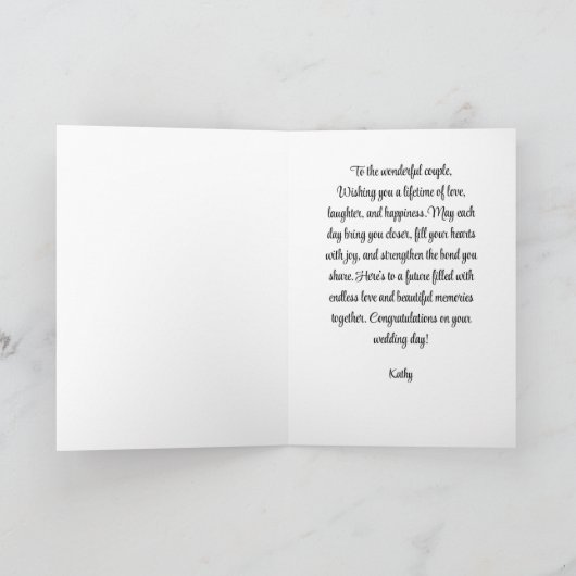 Gepersonaliseerde bruiloft Kaart | Elegant Afrikaa (Binnen)